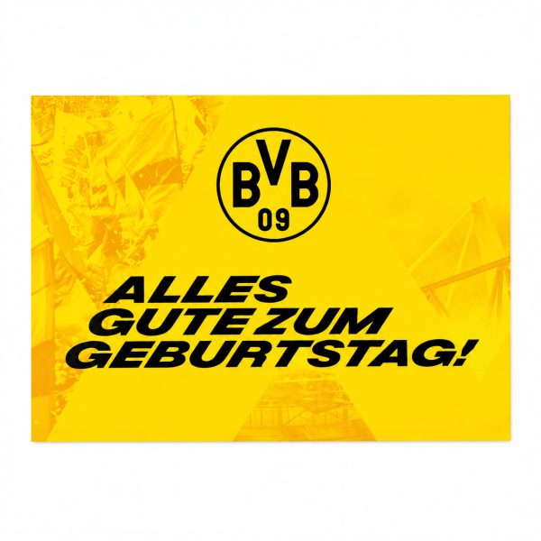 Borussia Dortmund BVB Geburtstagsgrußkarte mit Umschlag